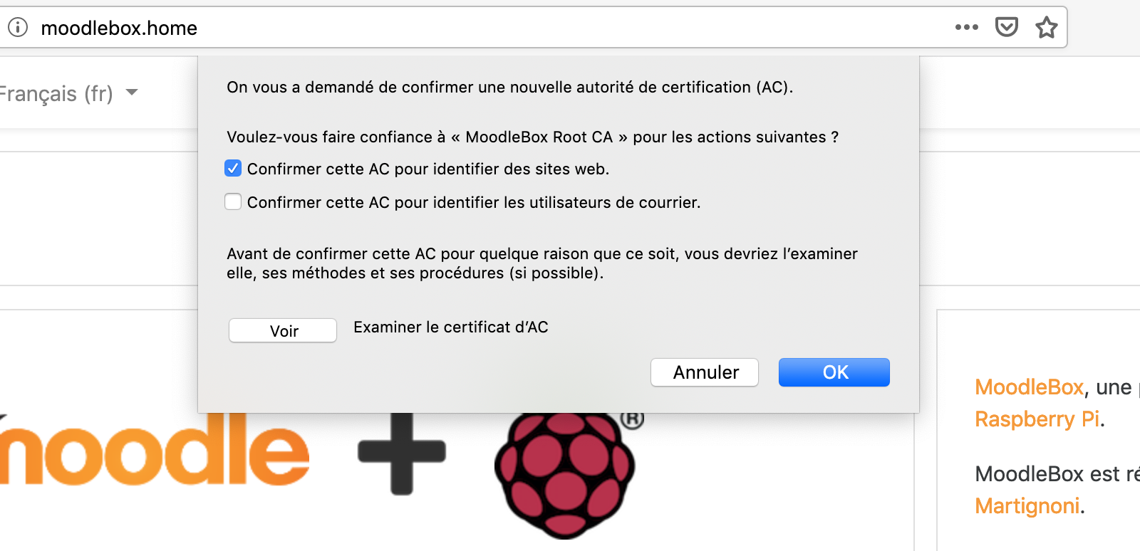 Configurer le certificat CA avec Firefox